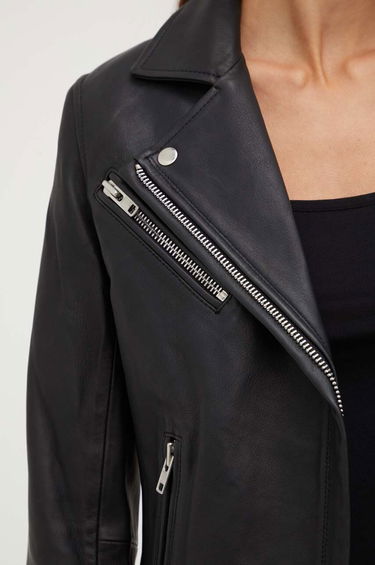 Bunda Samsoe Samsoe Samsoe Samsoe Leather Biker Jacket Čierna | F00008200, 4