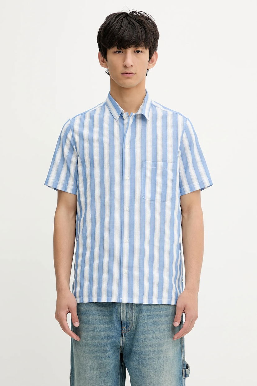 Košeľa Samsoe Samsoe Samsoe Samsoe Saavan Regular Fit Classic Collar Shirt Modrá | M25200042