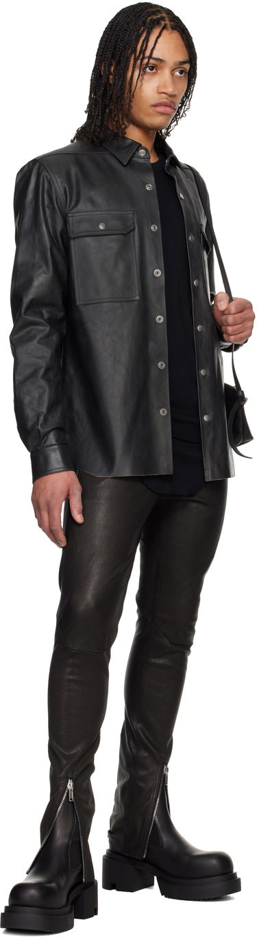 Nohavice Rick Owens Rick Owens Tyrone Bela Leather Pants Čierna | RU01E5394 LSG, 3