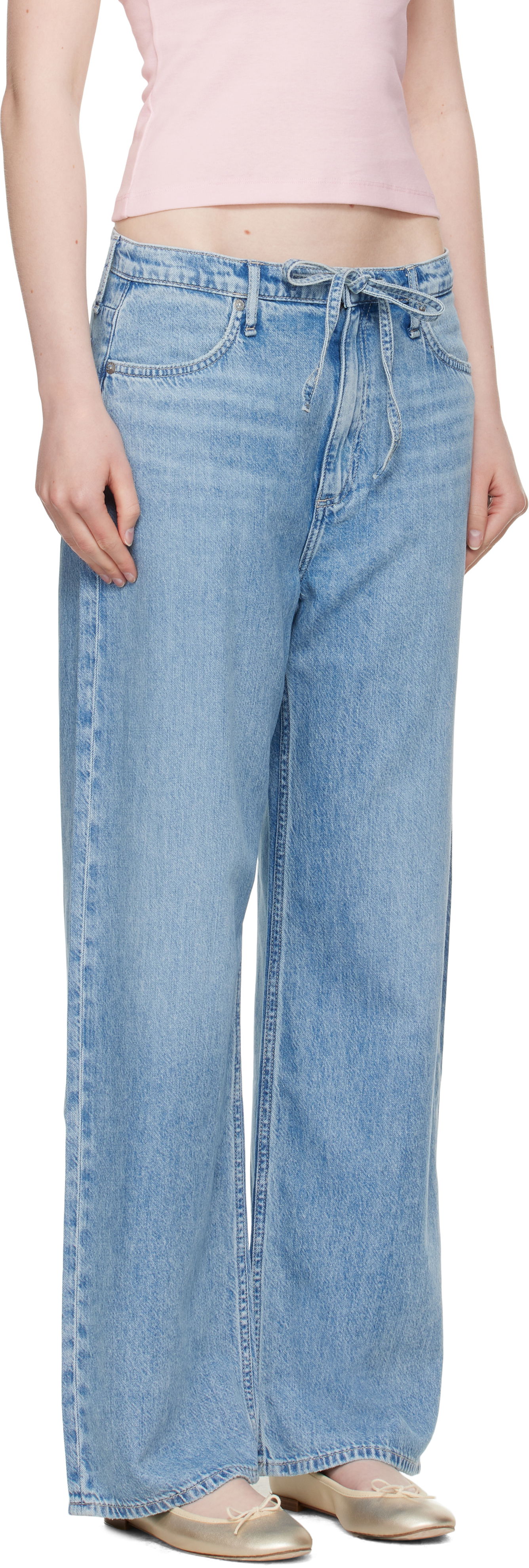 Džínsy rag & bone Rag & Bone Phoebe Denim Beach Jeans Modrá | WDD25P1009UFTL, 1