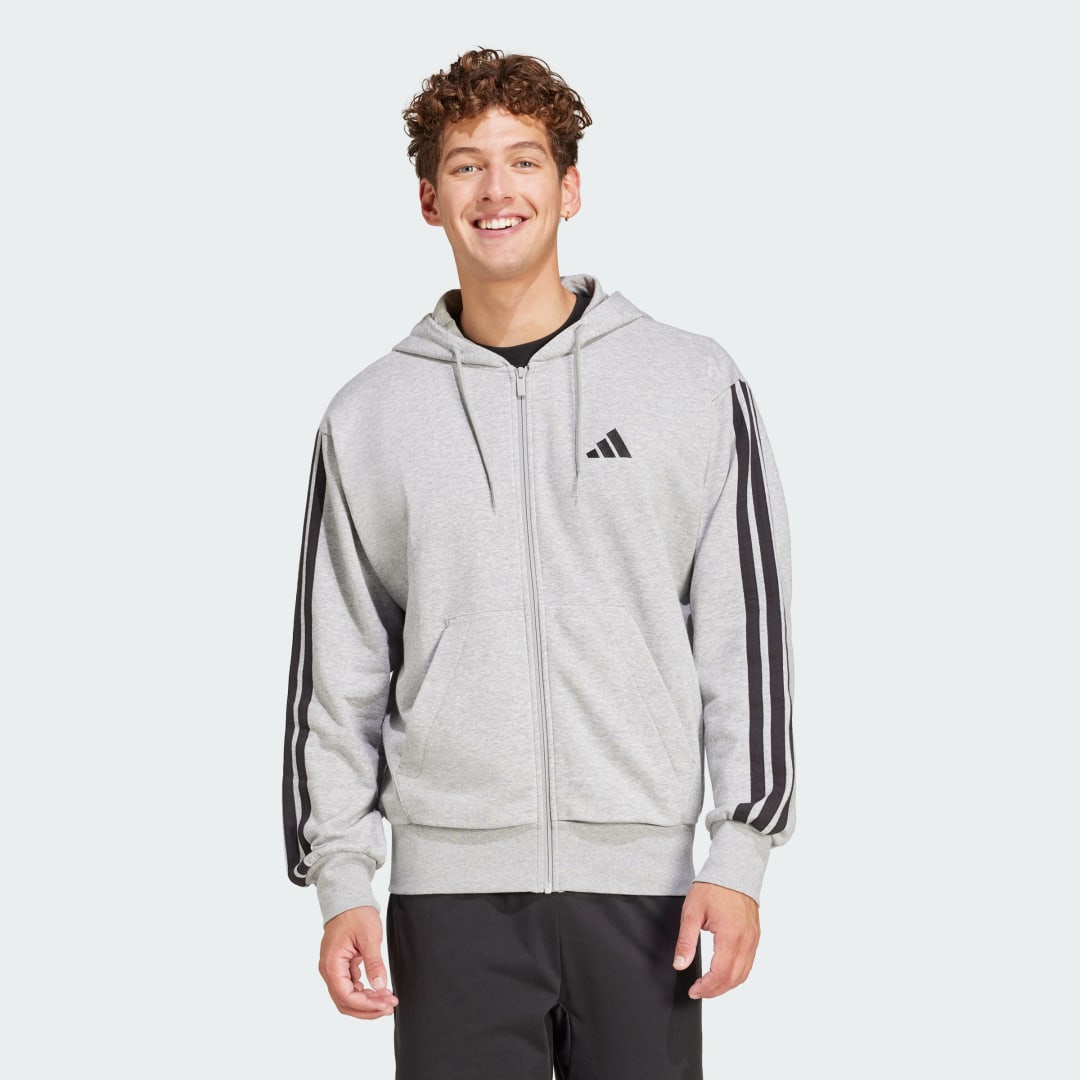 Mikina adidas Performance Essentials Full-Zip Hoodie Šedá | JE6338, 0