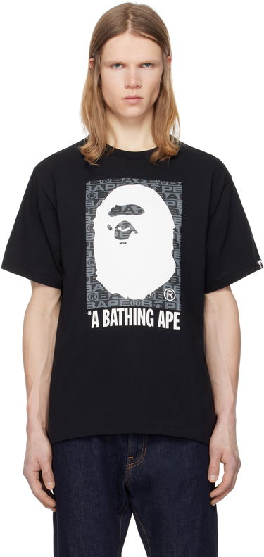 Tričko BAPE Lux Sports Pattern Box Ape Head T-Shirt Čierna | 001TEK801048M, 0
