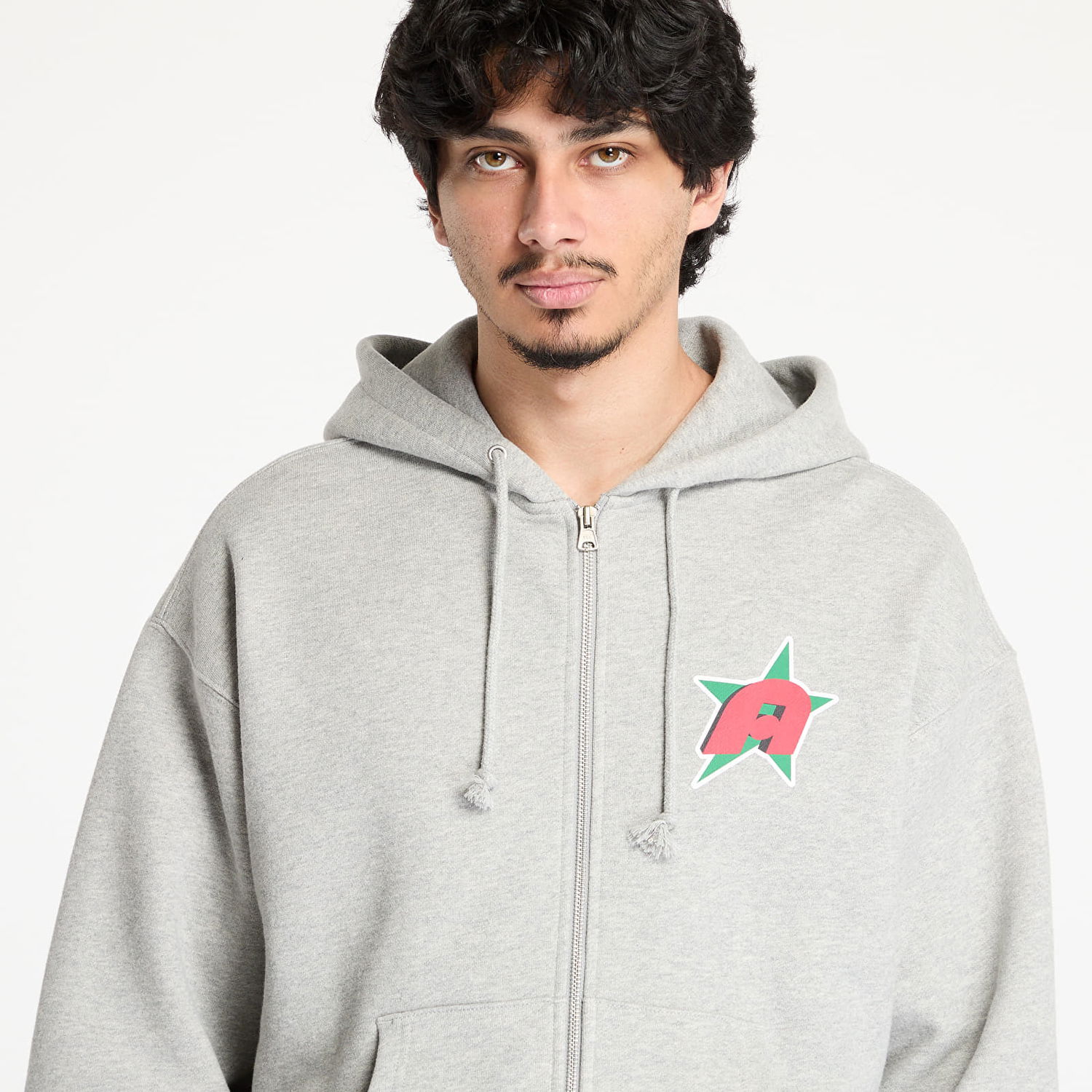 Mikina Awake NY Awake NY Star A Zip Up Hoodie Šedá | AWK-SP25-HD001-HTHRG, 1