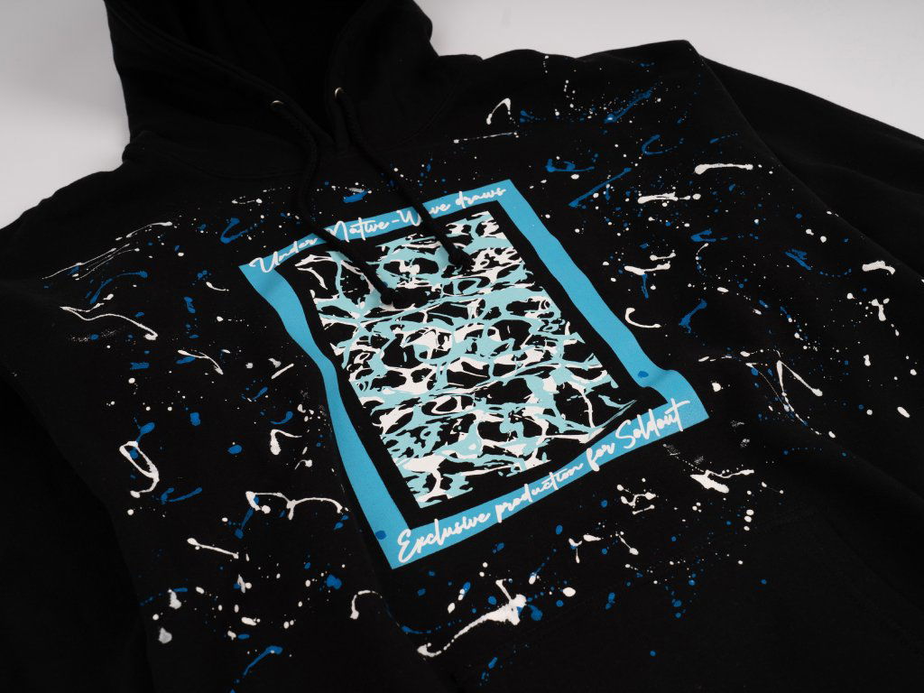 Wave Draws Hoodie Black "Splatter"