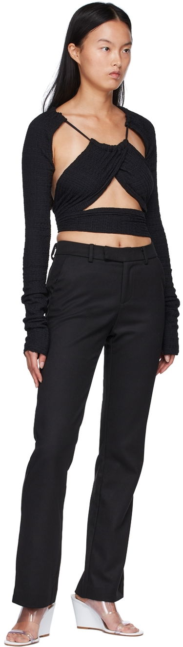 Nohavice GUIZIO Guizio Polyester Straight-Leg Trousers Čierna | DGH20P885, 3