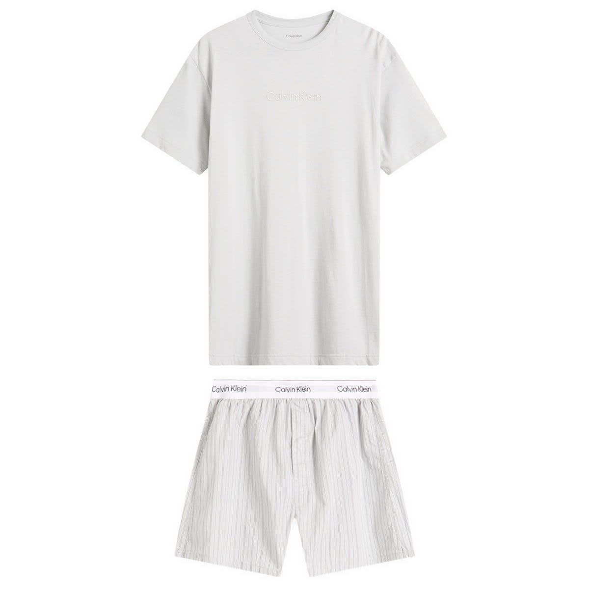 Pyžamo CALVIN KLEIN Short Sleeve Crew Neck T-Shirt and Poplin Boxer Shorts Set Biela | LV00NM2906TN8, 0