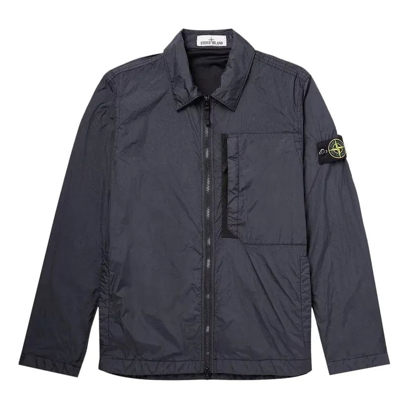 Vetrovka Stone Island Compass Patch Collared Zip Up Jacket Čierna | 791510723-V0020