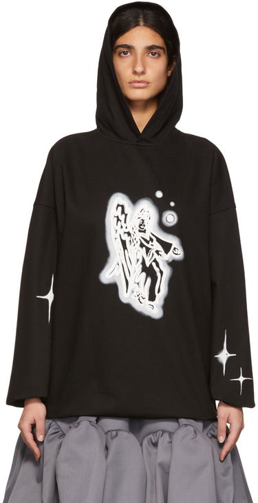 Mikina We11done We11done Cotton Angel Graphic Hoodie Čierna | WD-BL1-22-130-U-BK, 0