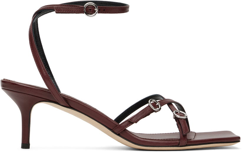Starostlivosť o obuv Aeyde Aeyde Libby Leather Kitten Heel Sandals Vínová | A11-HS-GAIS55TB172-SS25-955-007