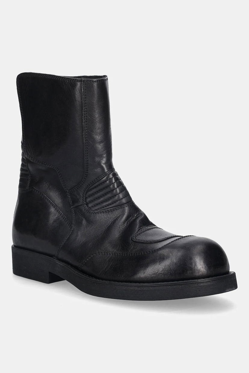 Tenisky a topánky Maison Margiela MM6 Maison Margiela Ribbed Leather Boots Čierna | SH3WU0015.P7431.T8013