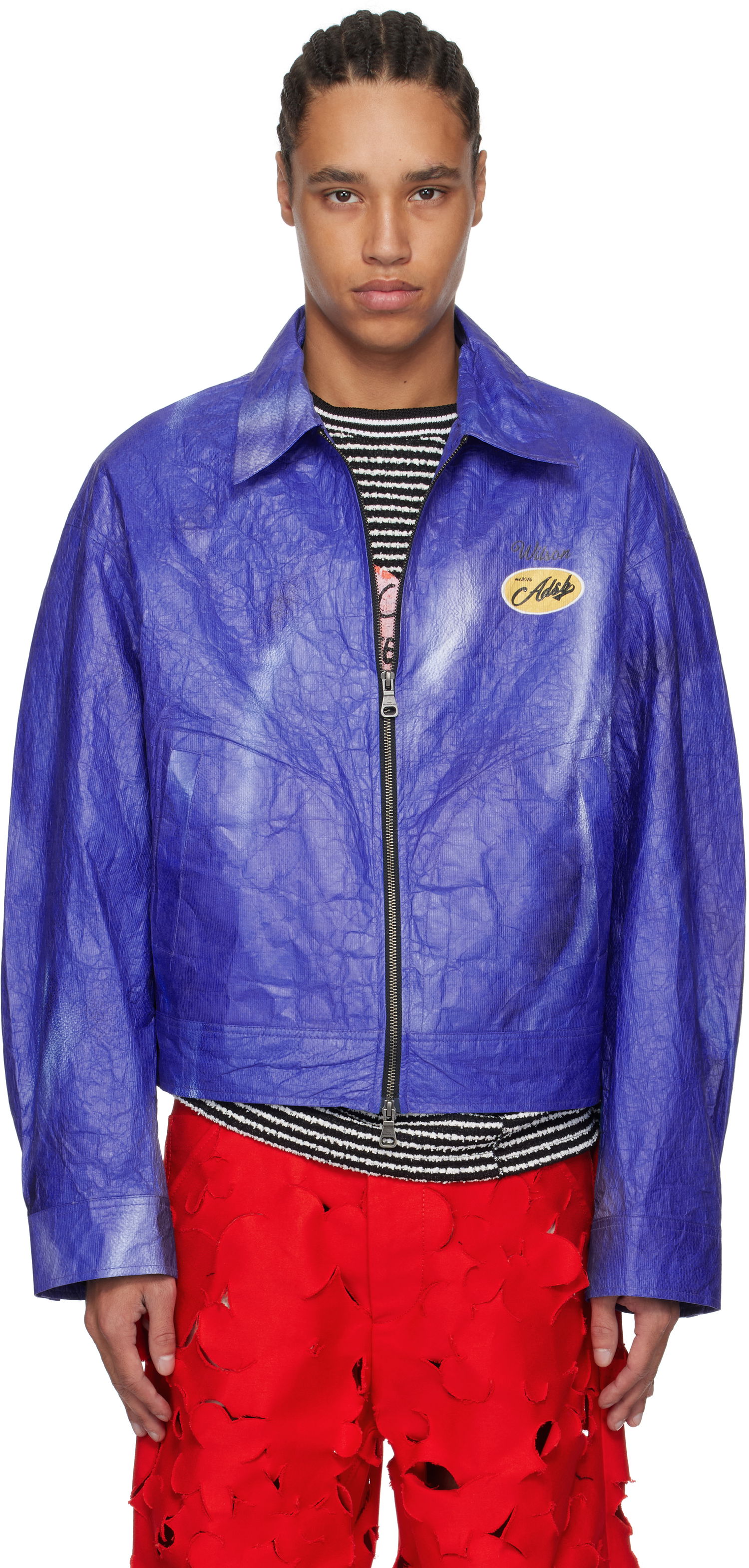 Bomber bunda Andersson Bell Andersson Bell Wilson Printed Tyvek Jacket Modrá | awa689u, 0