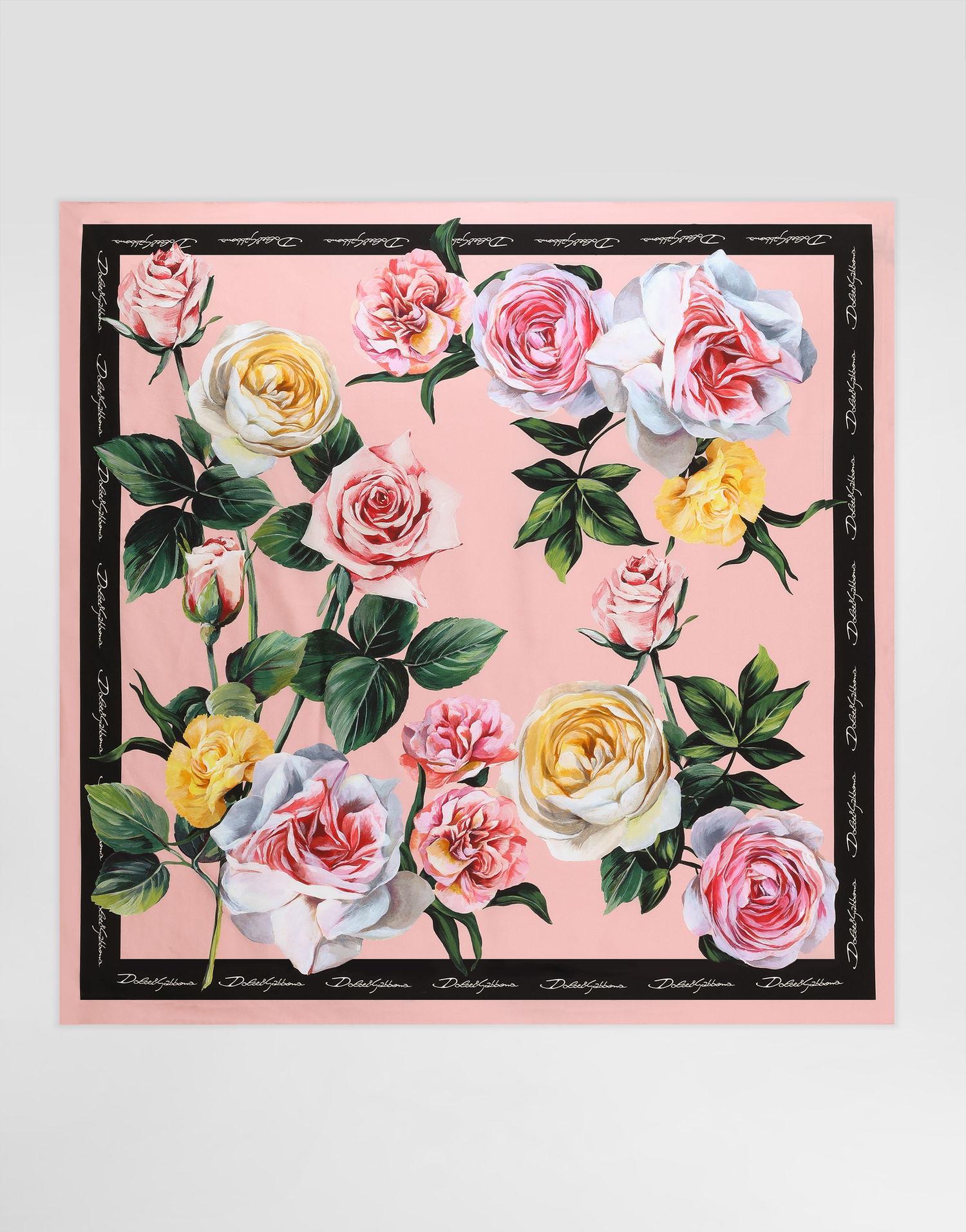 Šál Dolce & Gabbana Dolce & Gabbana Rose and Peony Print Silk Twill Scarf Ružová | FN090RGDCUIHF5IY, 0