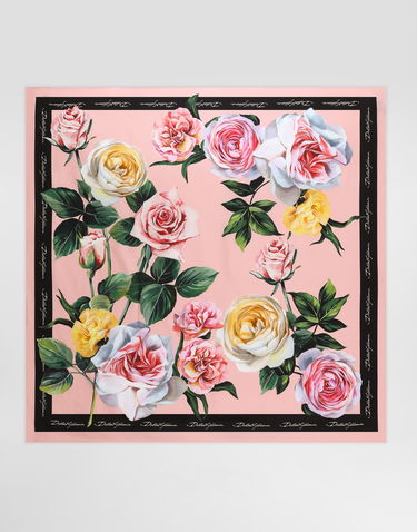 Šál Dolce & Gabbana Dolce & Gabbana Rose and Peony Print Silk Twill Scarf Ružová | FN090RGDCUIHF5IY, 0