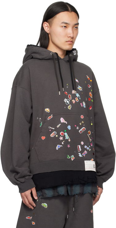 Mikina Maison MIHARA YASUHIRO Maison MIHARA YASUHIRO Triple Layered Graphic Hoodie Šedá | A14HD551, 1