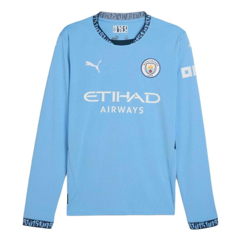 Dres Puma Manchester City Home Long Sleeve Jersey Modrá | 775076-01