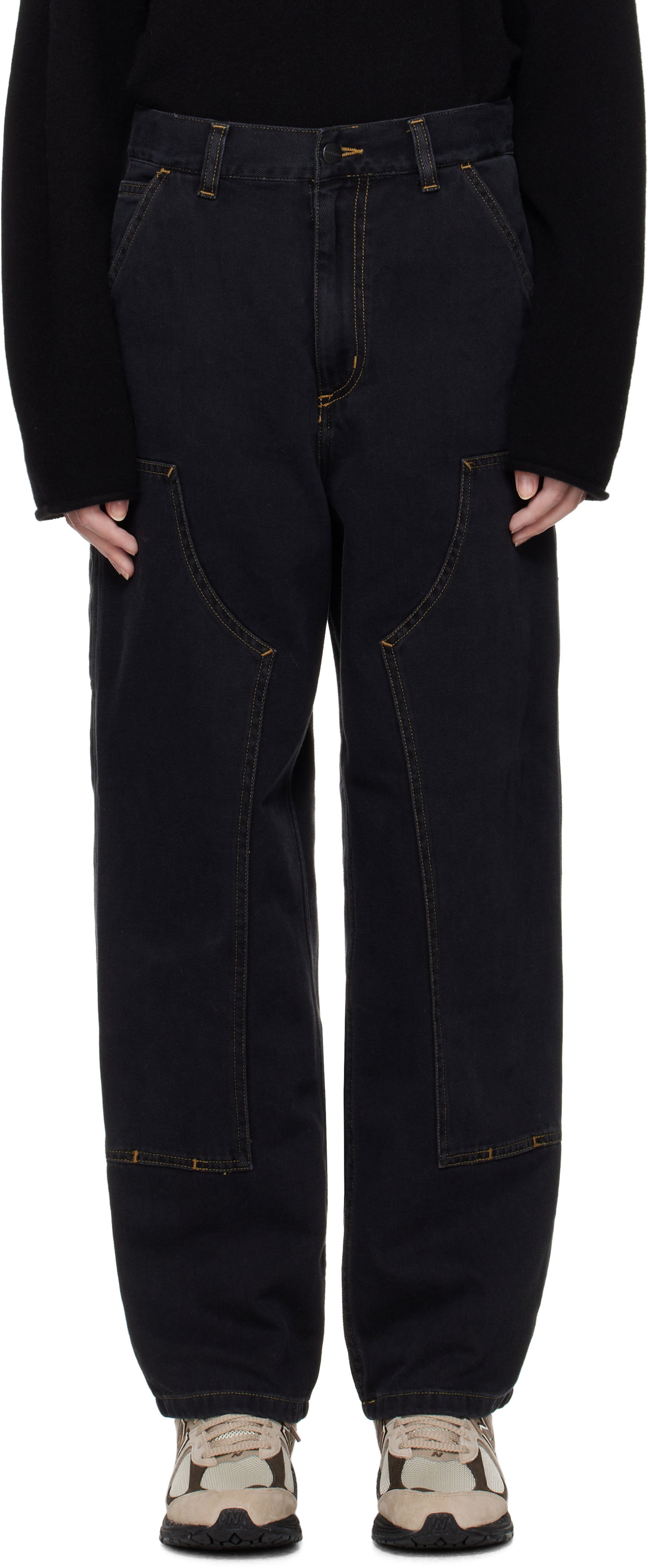 Cargo nohavice Carhartt WIP Double Knee Denim Work Pants Čierna | I034229 8906, 0