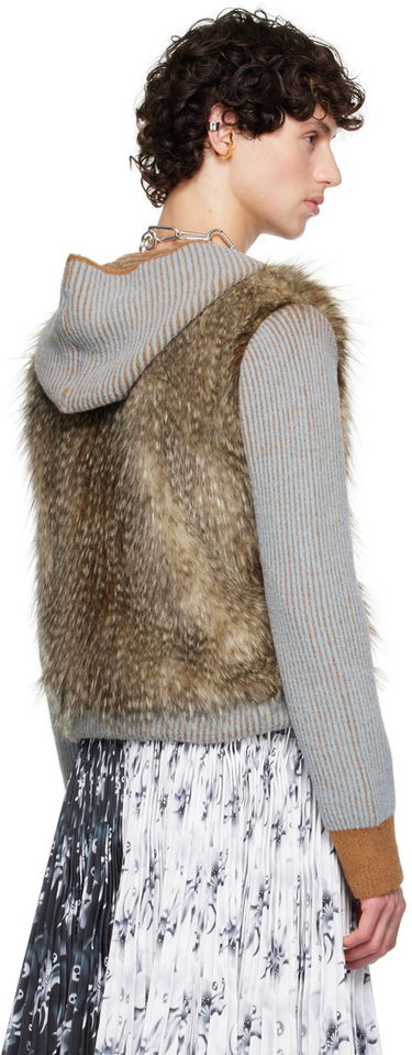 Mikina Chopova Lowena Knotter Faux-Fur Zip Hoodie Hnedá | 5192, 2