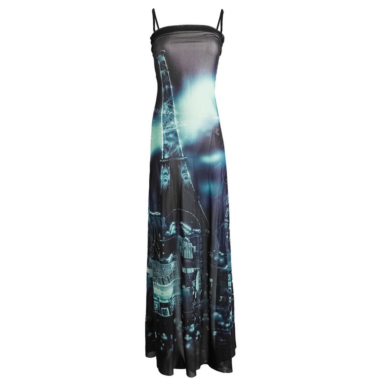 Šaty Jean Paul Gaultier Gaultier Pigalle Print Mesh Dress, Size Large Modrá | 2430FRO253T55259560100, 0