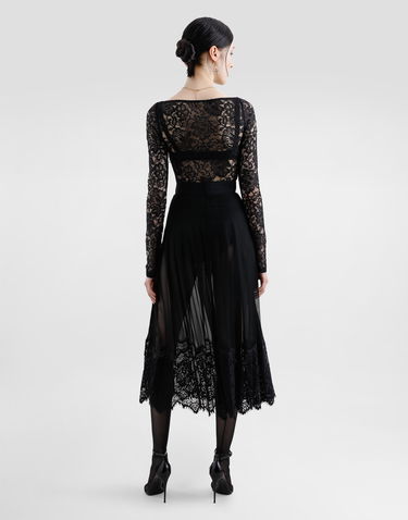 Košeľa Dolce & Gabbana Dolce & Gabbana Floral Lace Top with Sweetheart Neckline Čierna | F7AN2THLUAHN0000, 2