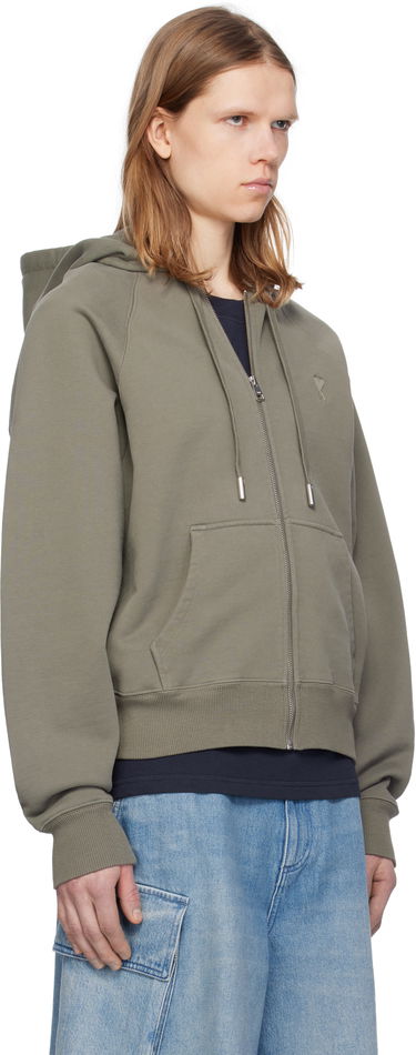 Mikina AMI AMI Paris Ami de Coeur Zip-Up Hoodie Hnedá | HSW474.747, 4