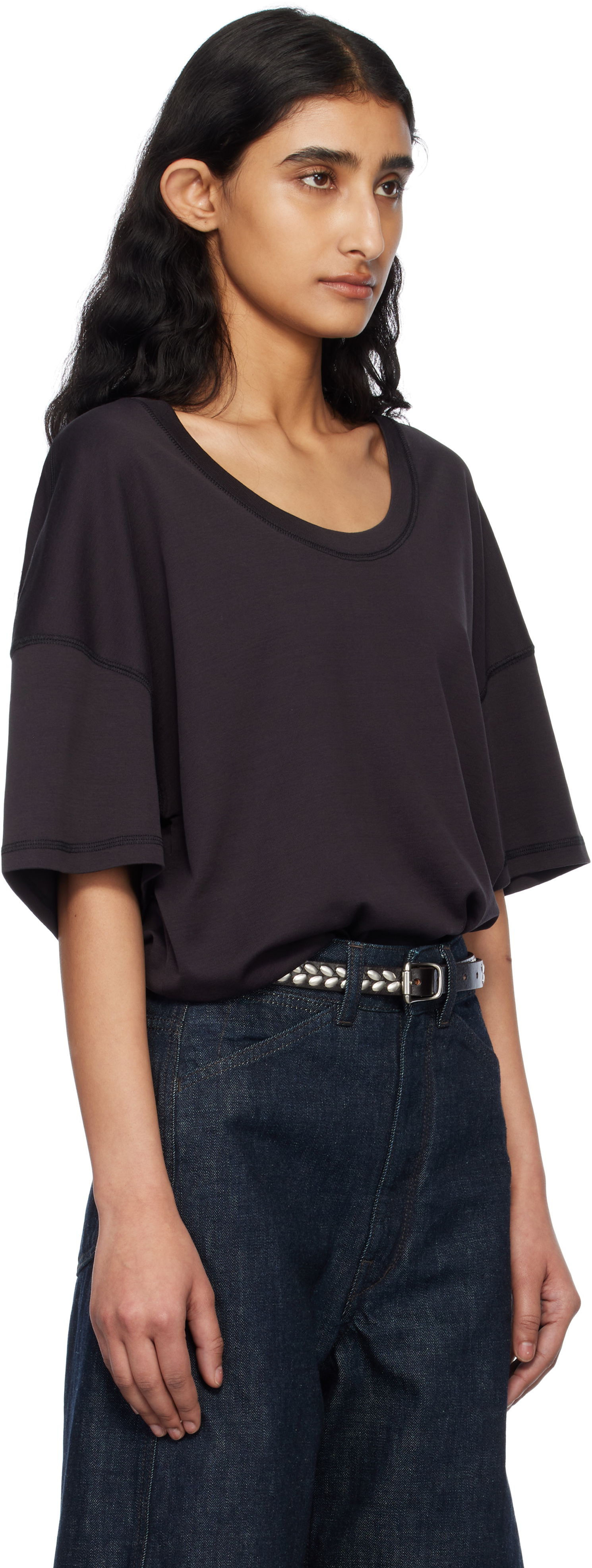 Tričko LEMAIRE Lemaire Rib Knit T-Shirt Čierna | TO1146 LJ1016, 1