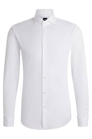 Košeľa BOSS Slim Fit Structured Cotton Shirt Biela | 50539229, 0