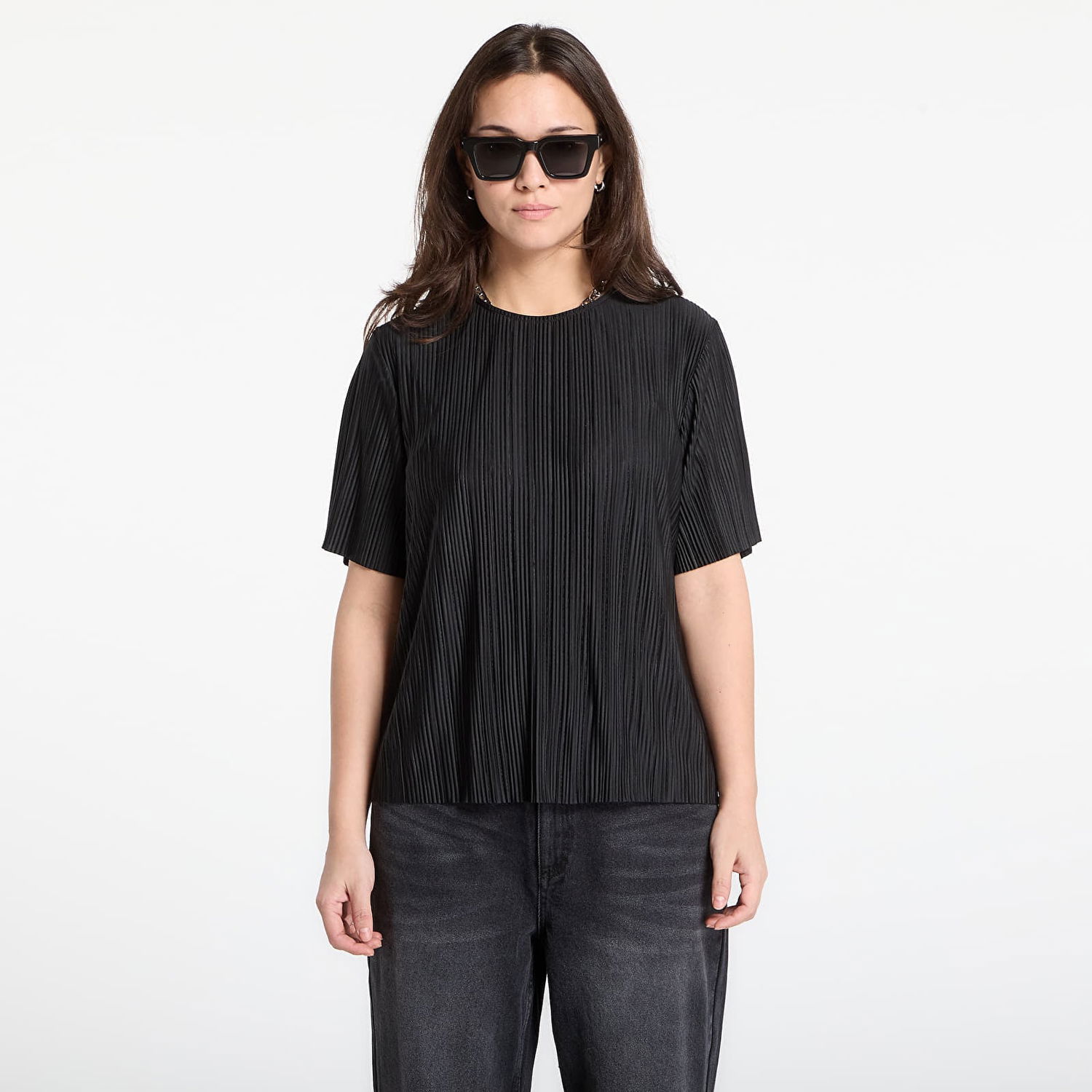 Tričko Samsoe Samsoe Sauma Pleated Short Sleeve Top Čierna | F25400106_CLR000021, 0