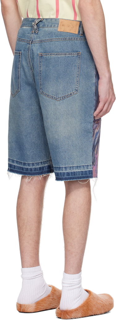 Šortky KidSuper KidSuper Painted Panel Denim Shorts Modrá | SS25-PT-08, 2