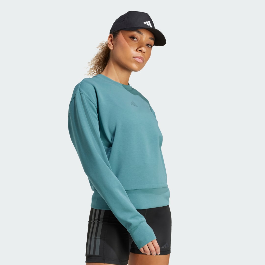 Mikina adidas Performance Designed-for-Training Warm-Up Crewneck Sweatshirt Zelené | JW3395, 0
