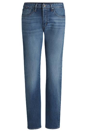 Džínsy BOSS Straight-Fit Comfort-Stretch Jeans Modrá | 50528301, 0