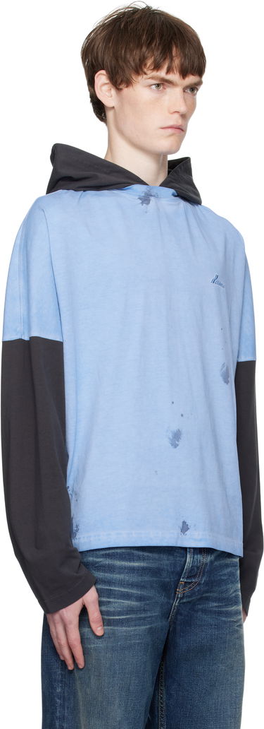 Mikina We11done We11done Painted Long Sleeve Hoodie Modrá | WD-TT2-25-784-U-BL, 1
