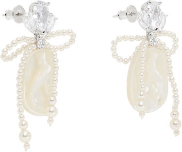 Náušnice SHUSHU/TONG SHUSHU/TONG YVMIN Edition Pearl Bow Shell Earrings Biela | 24709WHT00DLR, 1