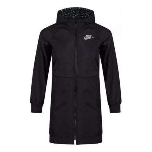 Pláštenka Nike Nike Fleece Hooded Mid-Length Jacket Čierna | BV3058-010