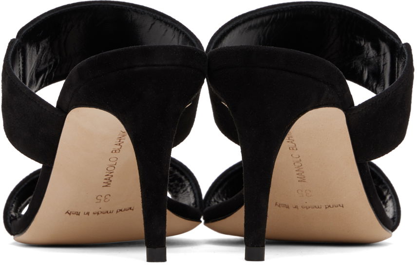 Manolo Blahnik Nebre Suede Heeled Mules