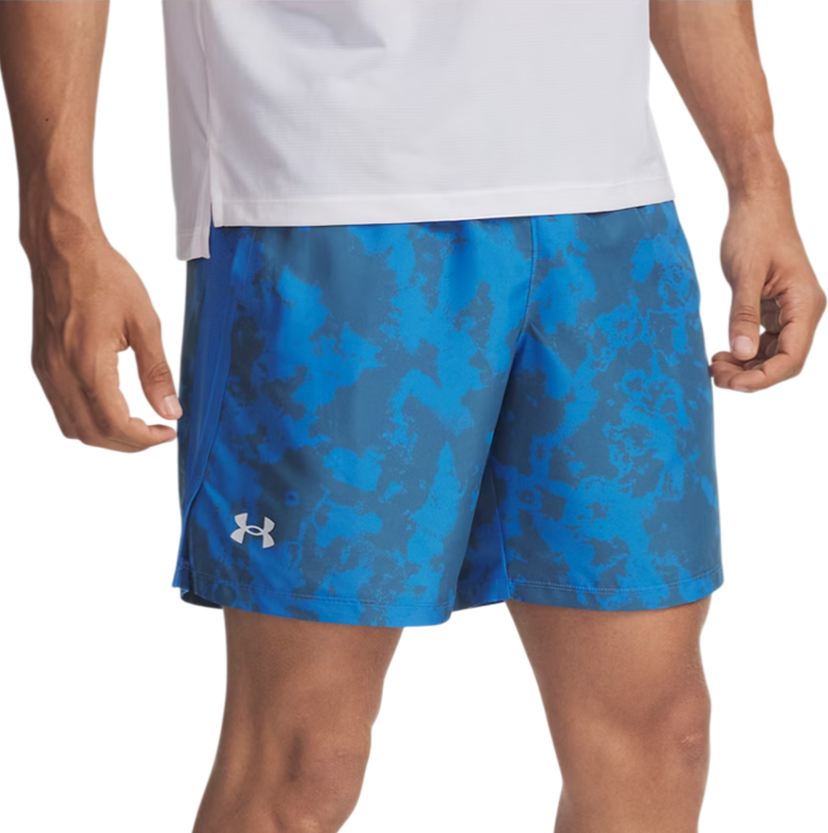 Šortky Under Armour Under Armour UA Launch 7" Print Shorts Modrá | 1382621-402