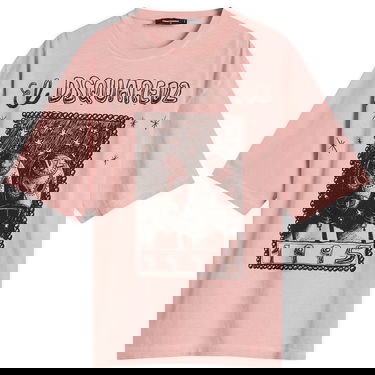 Tričko DSQUARED2 Dsquared2 Loose Fit Graphic T-Shirt Ružová | S71GD1555-D20035-235, 1