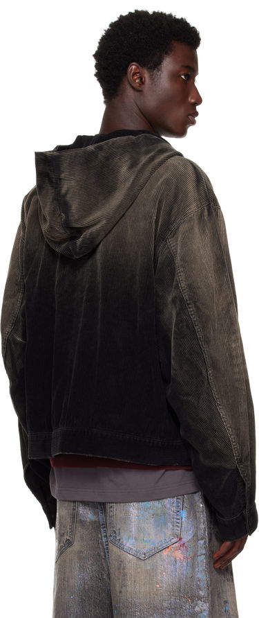 Bunda We11done We11done Vintage Wash Corduroy Zip-Up Hoodie Čierna | WD-DJ2-25-318-U-BK, 2