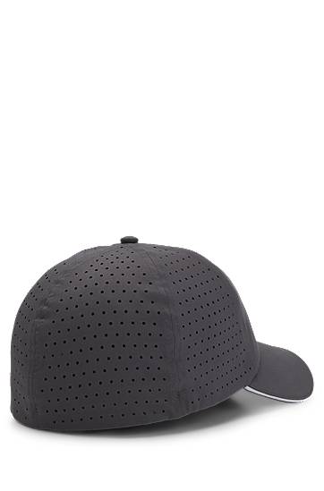 Šiltovka BOSS Taffeta cap with laser-cut dot pattern Šedá | 50533357, 1
