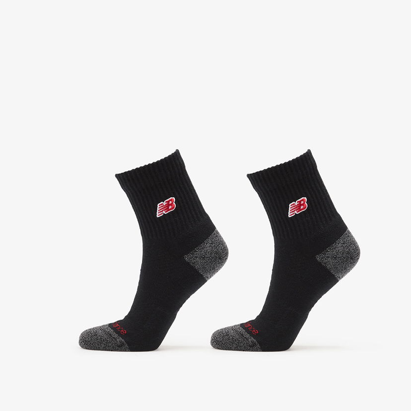 Ponožky New Balance Active Premium Crew Quarter Socks (2 Pairs) Čierna | LAS25304BK
