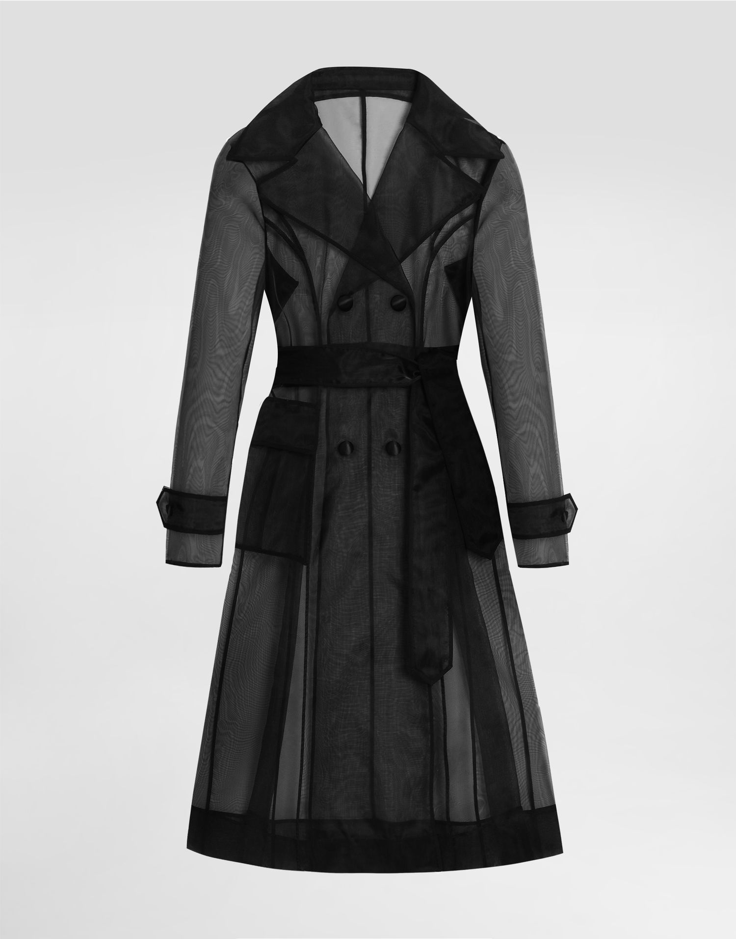 Trenčkot Dolce & Gabbana Dolce & Gabbana Technical Organza Trench Coat Čierna | F0W3XTHUMIPN0000, 0