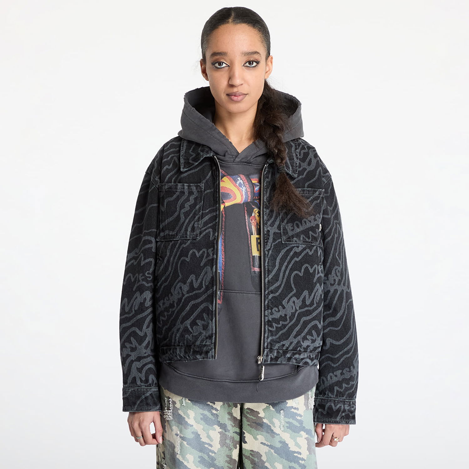 Bomber bunda Footshop FTSHP Silver Lining Denim Jacket Čierna | FTSHP_470, 1