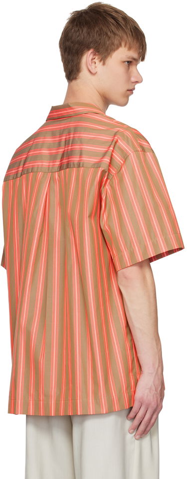 Košeľa Paul Smith Paul Smith Oversized Short-Sleeve Camp Collar Striped Shirt Béžová | M1R-092Y-K01967-62, 2