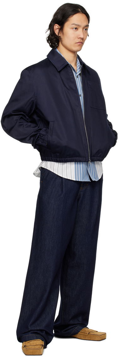 Bomber bunda AMI AMI Paris Cotton Ami de Coeur Zipped Jacket Navy | HJK059.CO0103, 3