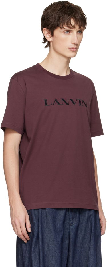 Tričko LANVIN Embroidered 'Lanvin' Cotton T-shirt Vínová | RM-TS0012-J300-H25, 1