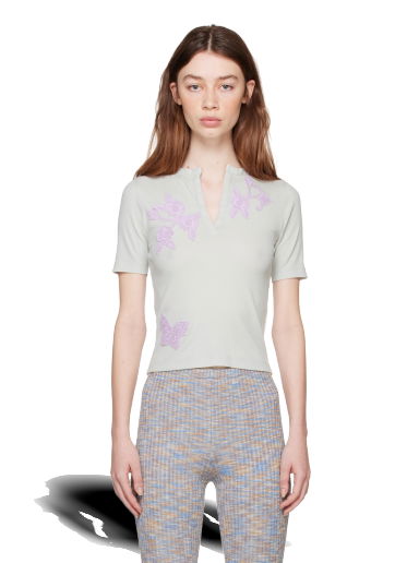 Tričko Acne Studios V-Neck T-Shirt Modrá | AL0297-