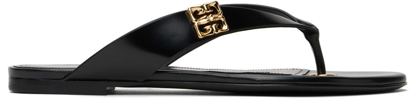 Oblečenie Givenchy Givenchy 4G Liquid Flip-Flops Čierna | BE309TE2CF001