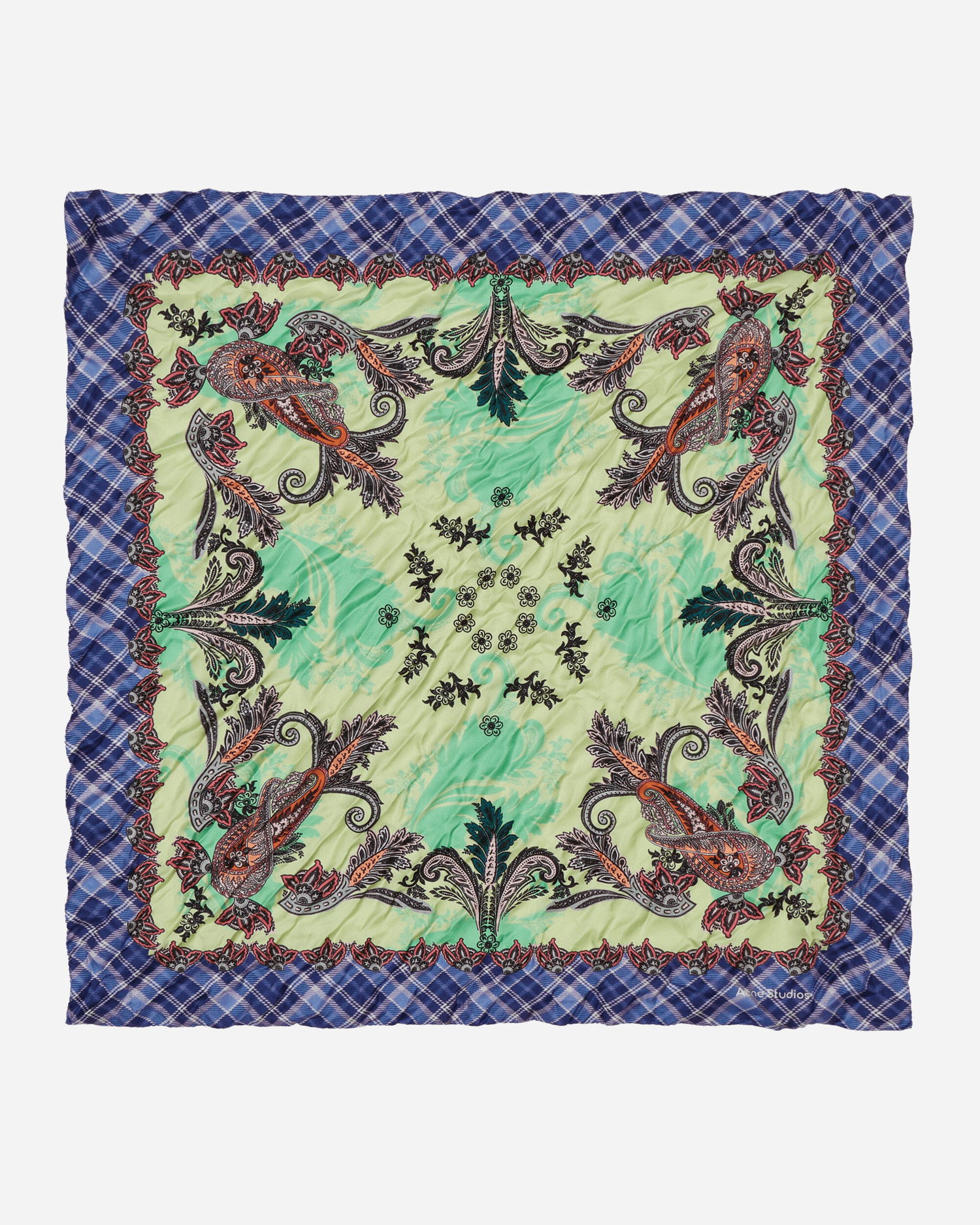 Šál Acne Studios Printed Silk Bandana Zelené | CA0274- ALG, 1