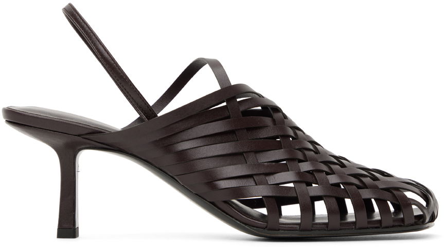 Tenisky a topánky The Row The Row Woven Slingback Kitten Heels Hnedá | F1289-SVL74, 0