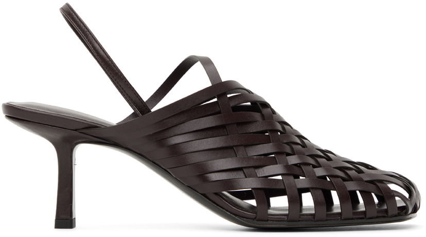 Tenisky a topánky The Row The Row Woven Slingback Kitten Heels Hnedá | F1289-SVL74