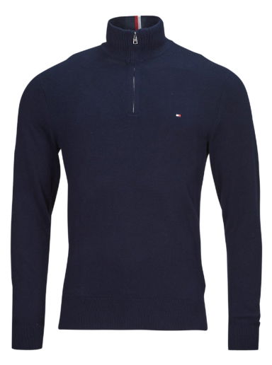 Sveter Tommy Hilfiger PIMA ORG CTN CASHMERE ZIP MOCK Béžová | MW0MW28049-DW5